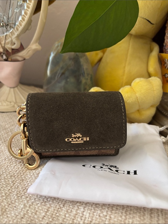 Coach Accessories - Coach Klare Bag Charm With Signature Canvas NWT Suede/Gold/Army Green/Tan